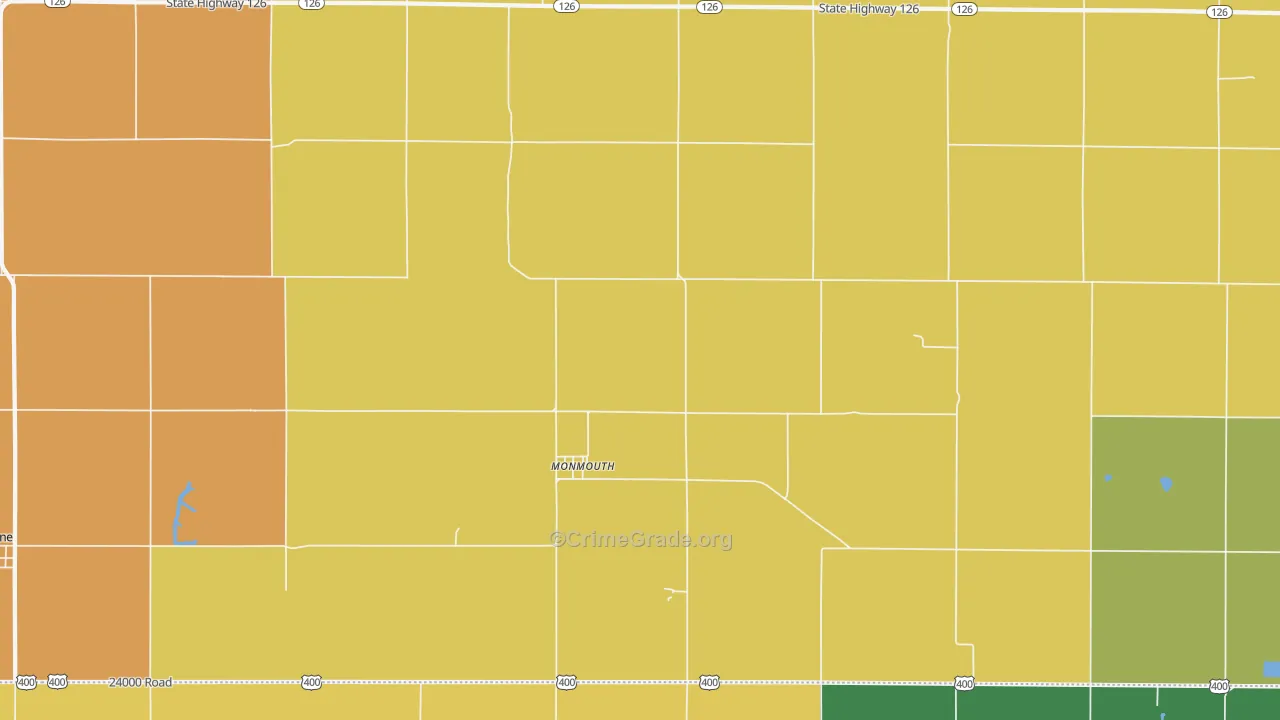 Monmouth, KS Map of Drug-Related Crime Rates