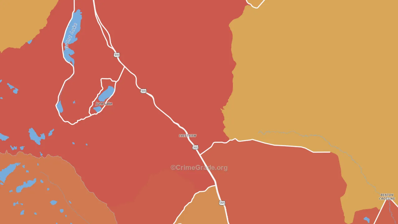 Mono County, CA Map of Drug-Related Crime Rates