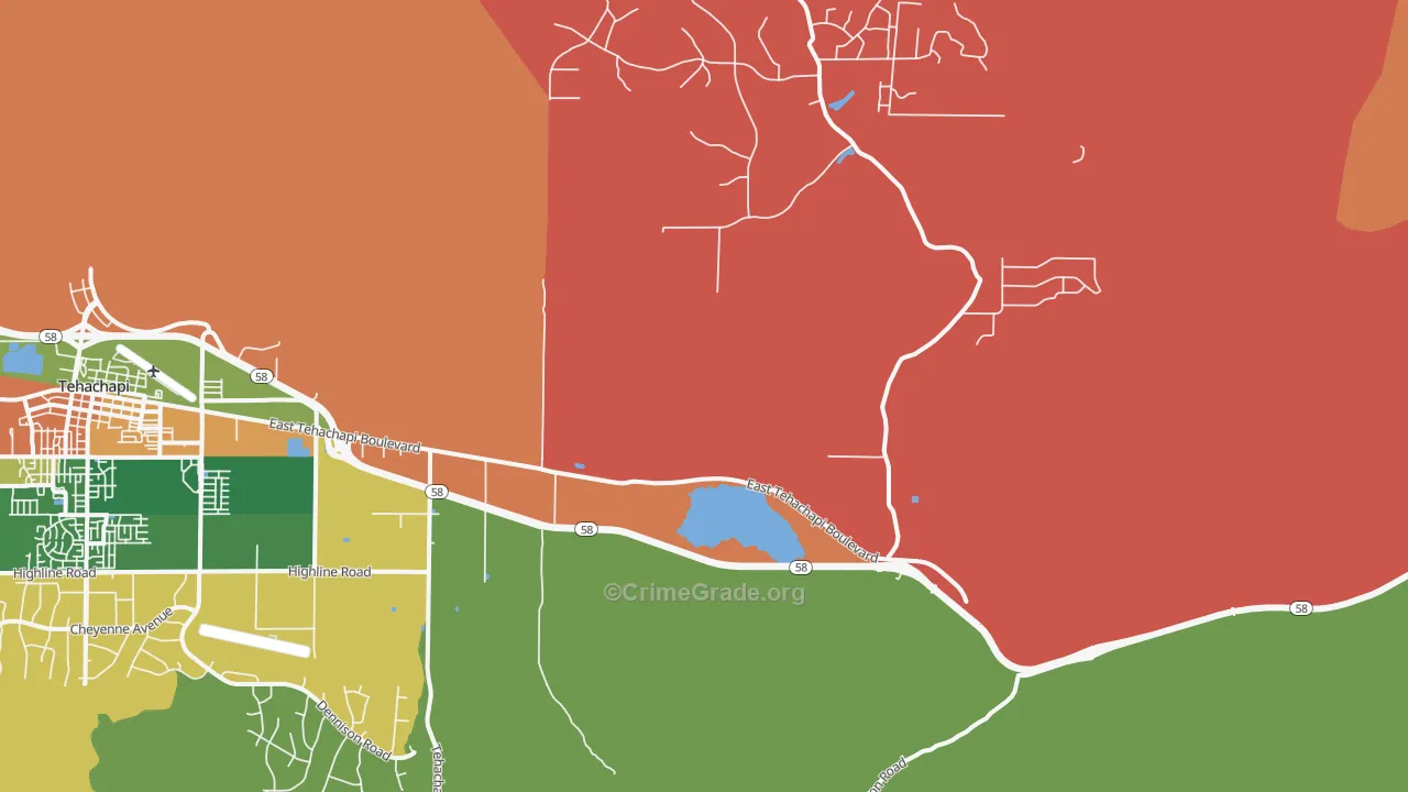 Monolith, CA Map of Drug-Related Crime Rates