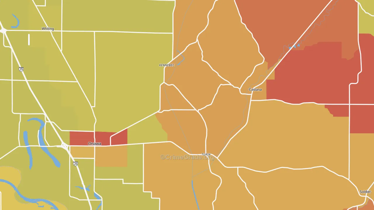 Monona County, IA Map of Drug-Related Crime Rates