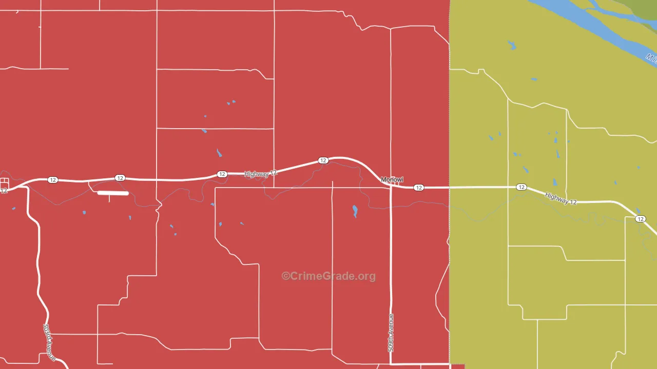 Monowi, NE Map of Drug-Related Crime Rates