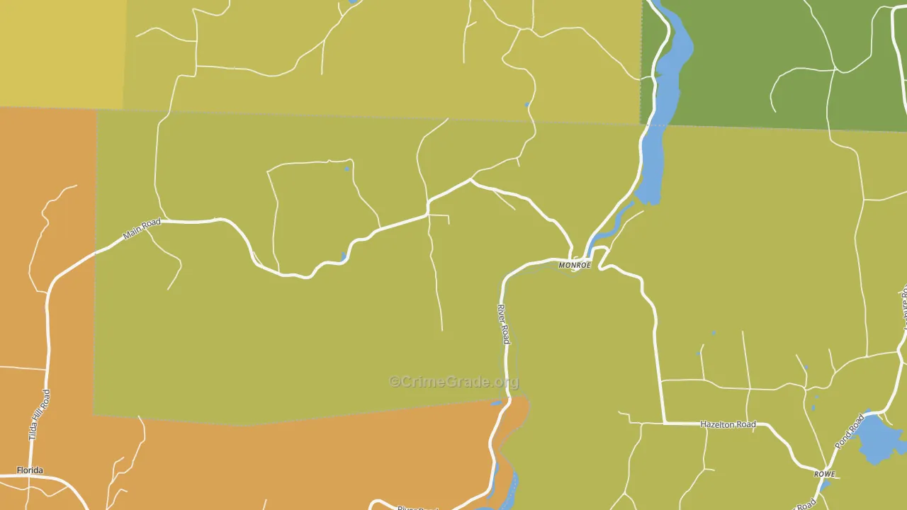 Monroe Bridge, MA Map of Drug-Related Crime Rates