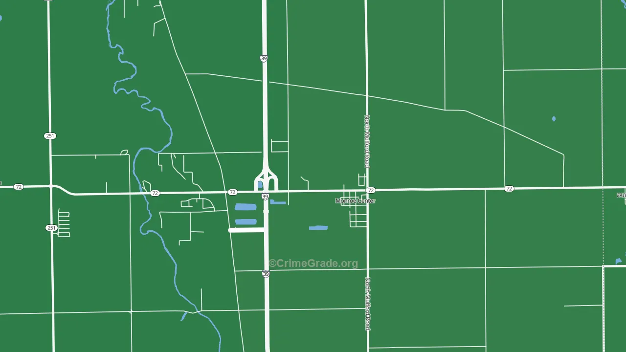 Monroe Center, IL Map of Drug-Related Crime Rates