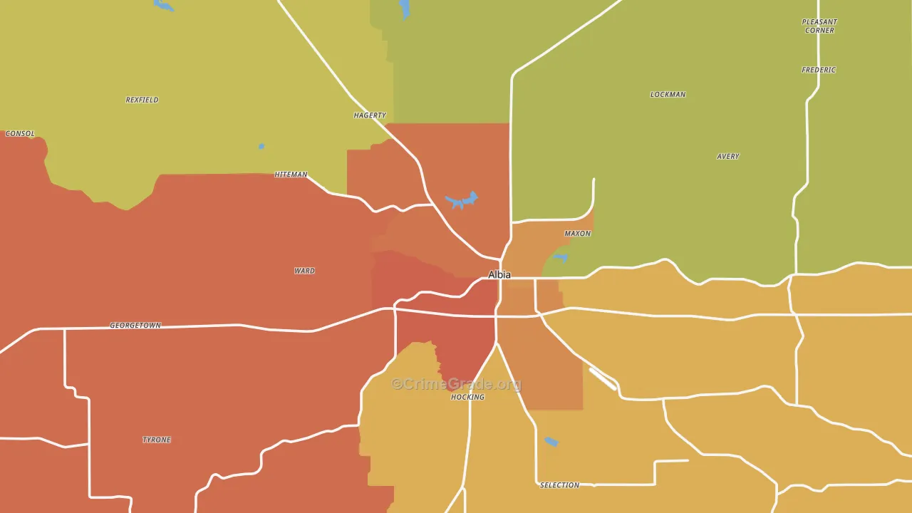 Monroe County, IA Map of Drug-Related Crime Rates