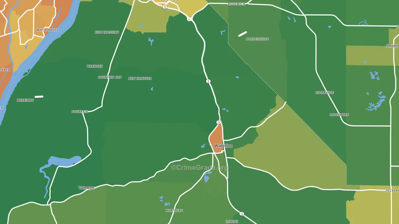 Monroe County, IL Map of Drug-Related Crime Rates
