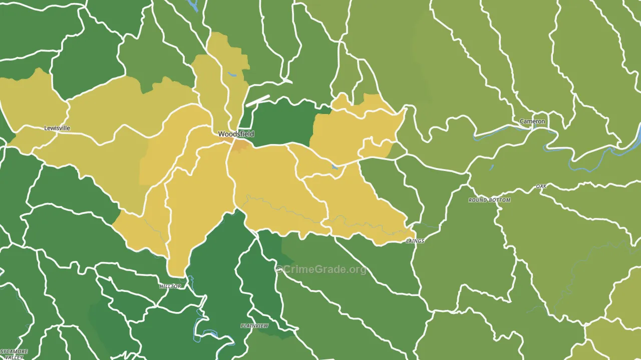 Monroe County, OH Map of Drug-Related Crime Rates