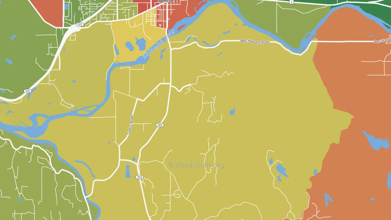 Monroe Junction, WA Map of Drug-Related Crime Rates