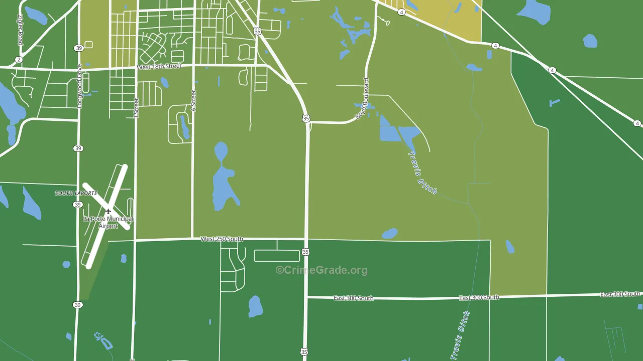 Monroe Manor, IN Map of Drug-Related Crime Rates