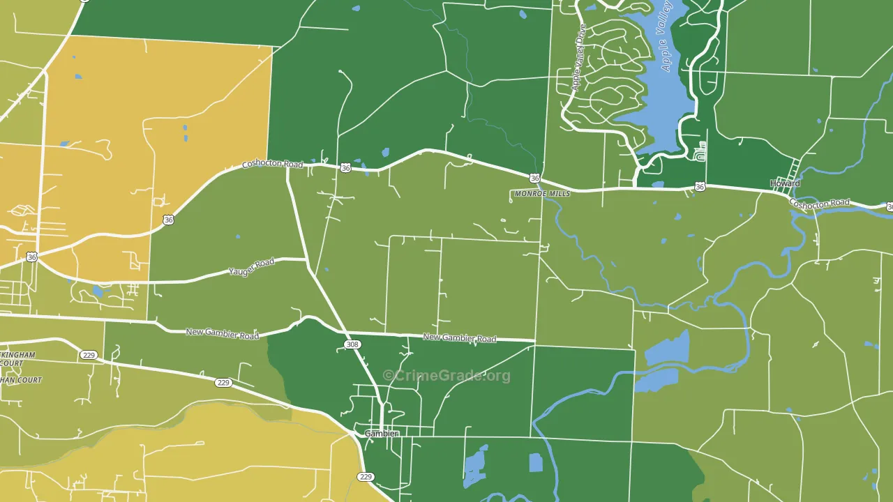 Monroe Mills, OH Map of Drug-Related Crime Rates