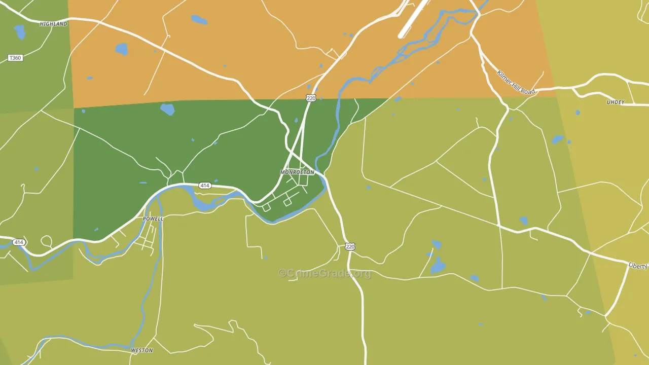 Monroe, PA Map of Drug-Related Crime Rates