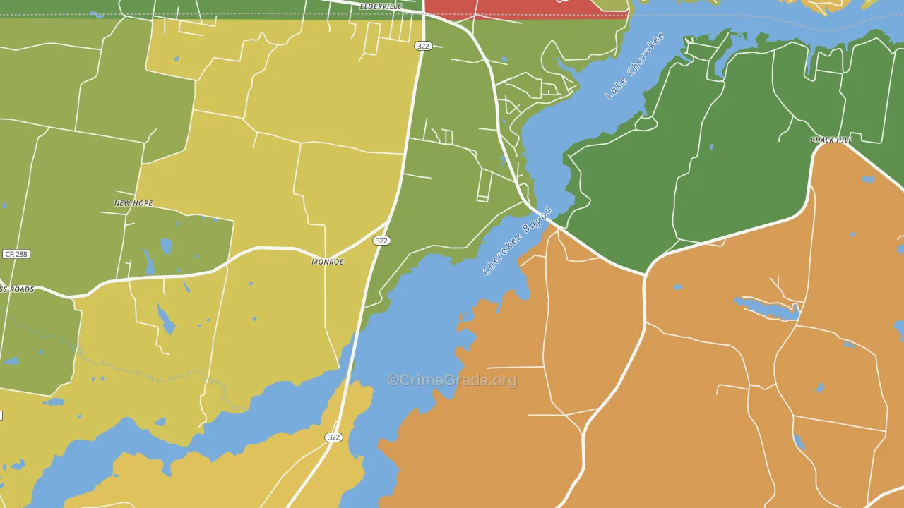 Monroe, TX Map of Drug-Related Crime Rates