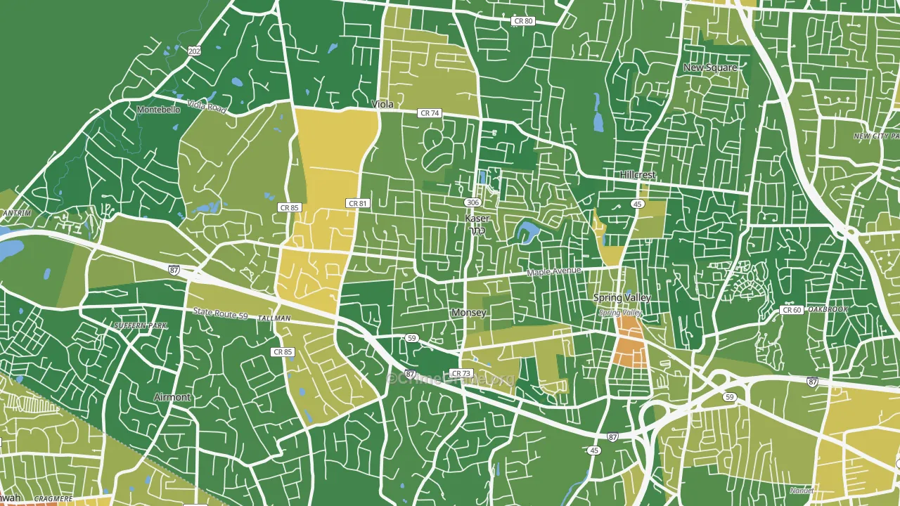 Monsey, NY Map of Drug-Related Crime Rates