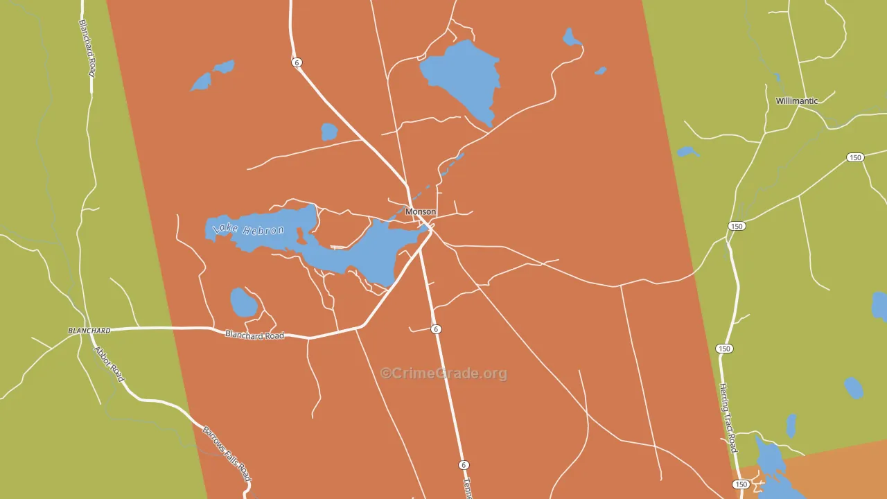 Monson, ME Map of Drug-Related Crime Rates