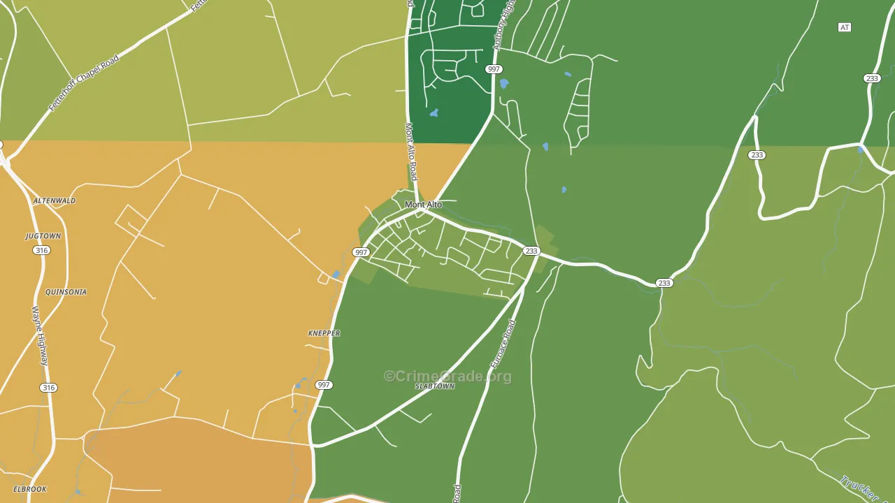 Mont Alto, PA Map of Drug-Related Crime Rates