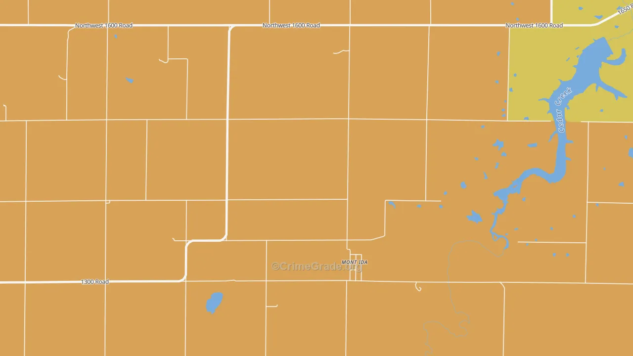 Mont Ida, KS Map of Drug-Related Crime Rates