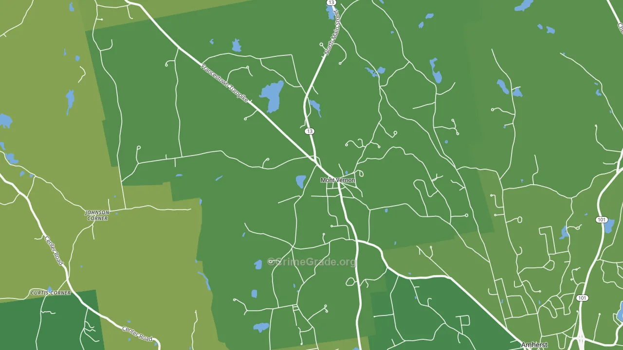 Mont Vernon, NH Map of Drug-Related Crime Rates