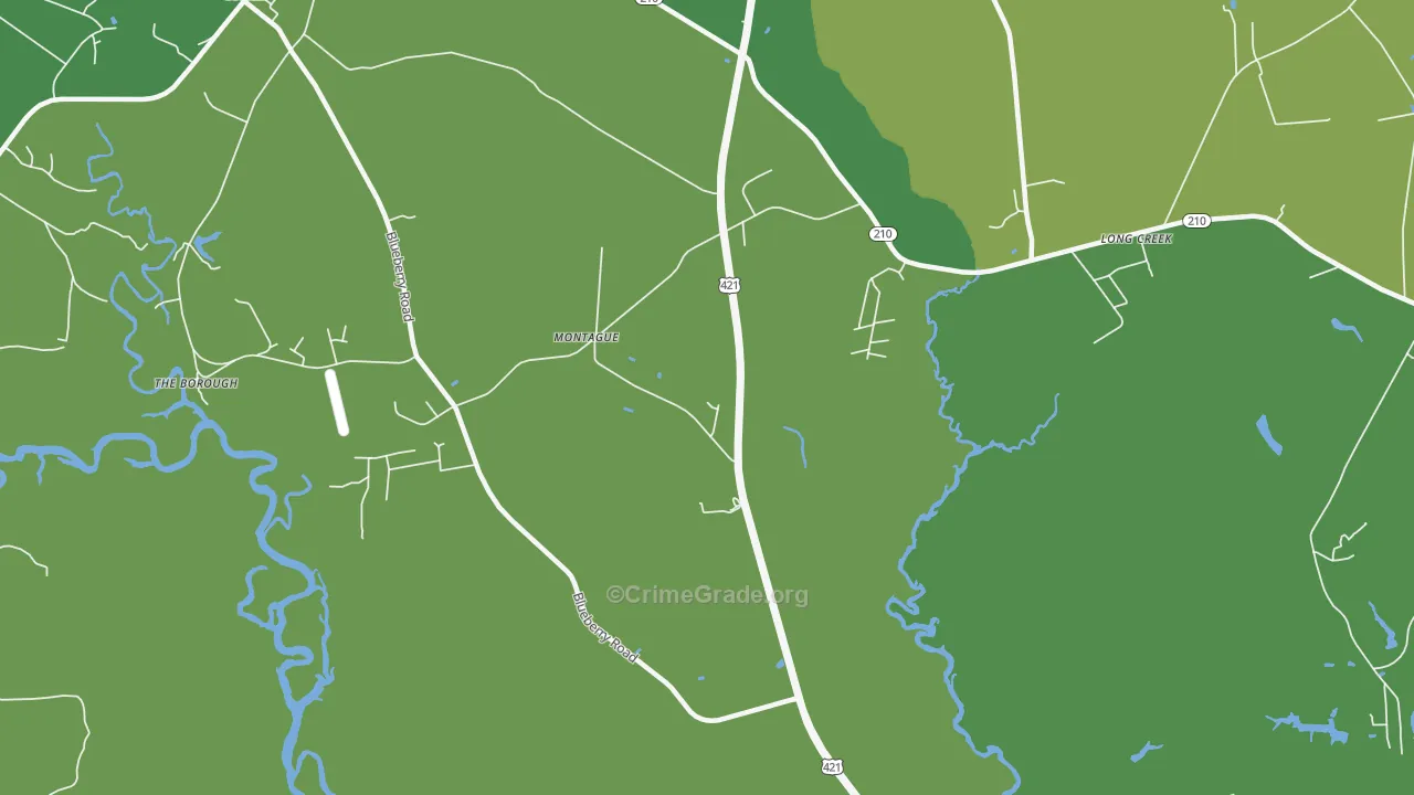 Montague, NC Map of Drug-Related Crime Rates