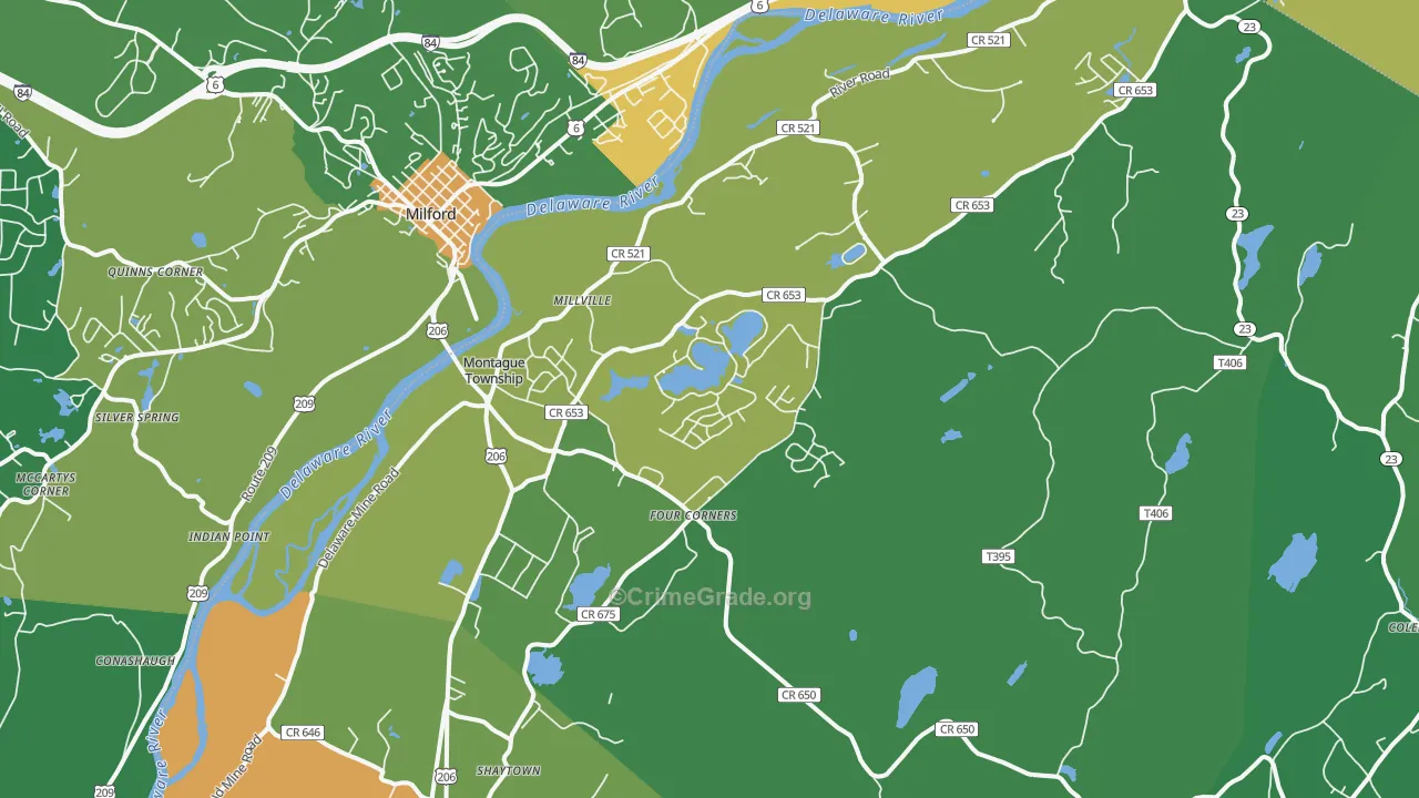 Montague, NJ Map of Drug-Related Crime Rates