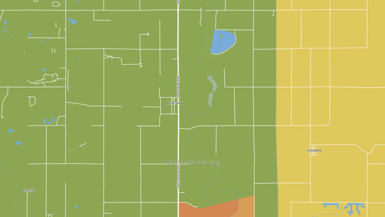 Montana, KS Map of Drug-Related Crime Rates