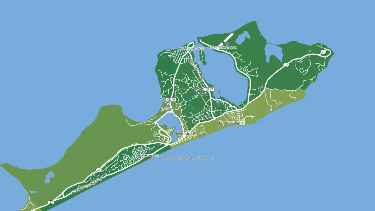Montauk, NY Map of Drug-Related Crime Rates