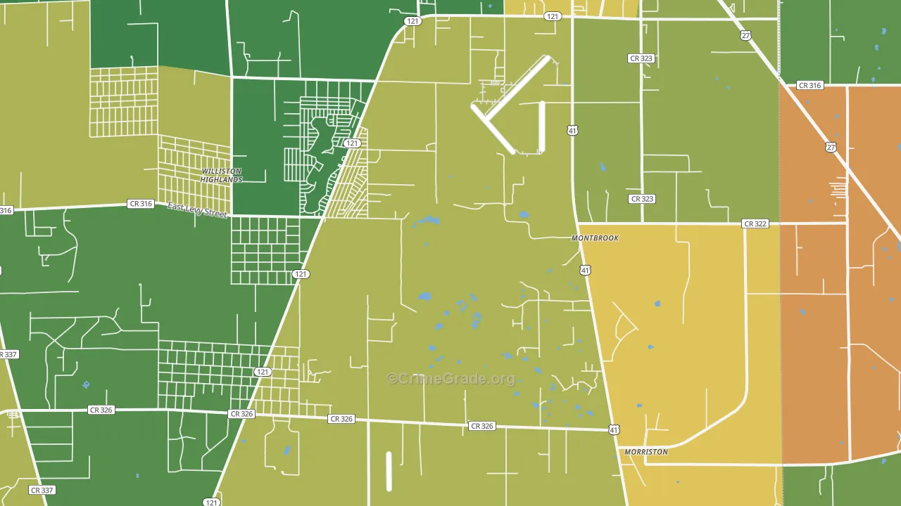 Montbrook, FL Map of Drug-Related Crime Rates