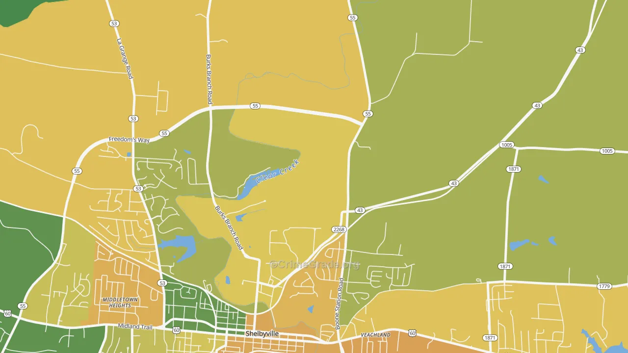 Montclair, KY Map of Drug-Related Crime Rates