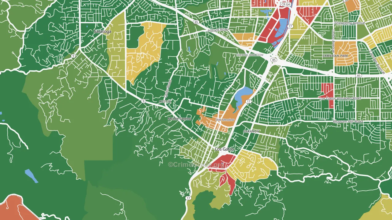 Monte Sereno, CA Map of Drug-Related Crime Rates