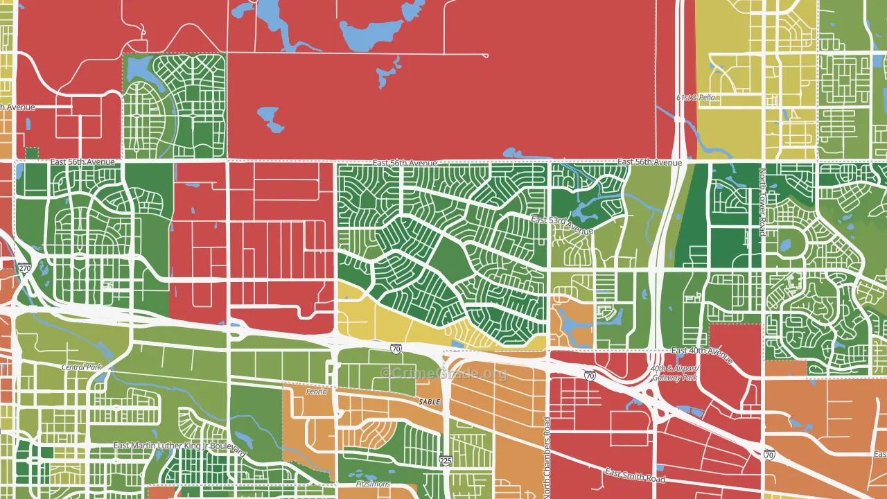 Montebello, Denver, CO Map of Drug-Related Crime Rates
