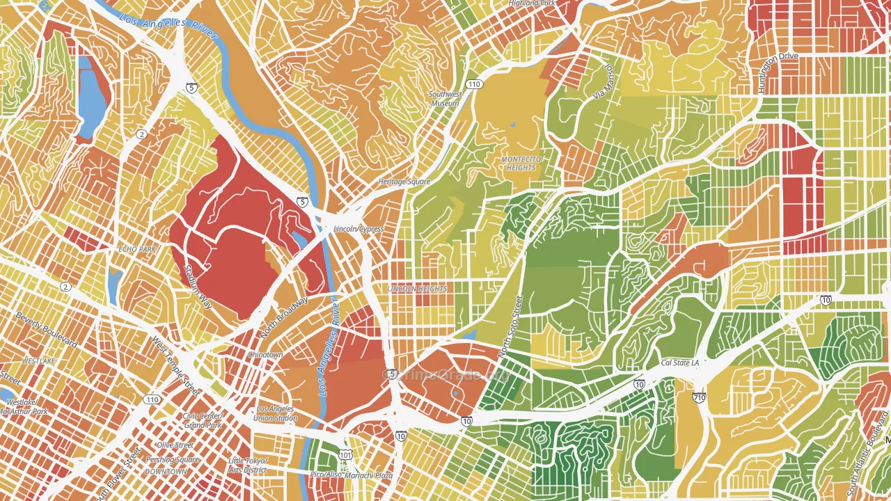 Montecito Heights, Los Angeles, CA Map of Drug-Related Crime Rates