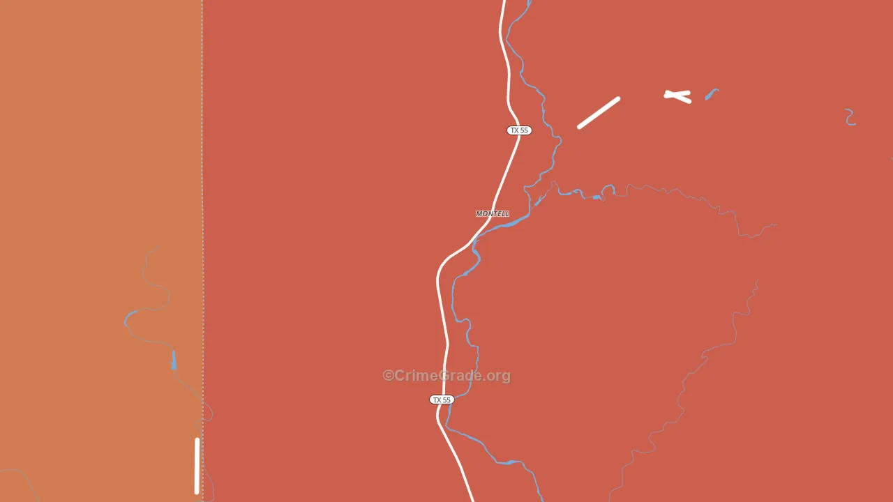 Montell, TX Map of Drug-Related Crime Rates