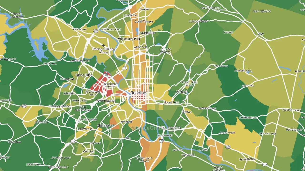 Monterey, PA Map of Drug-Related Crime Rates