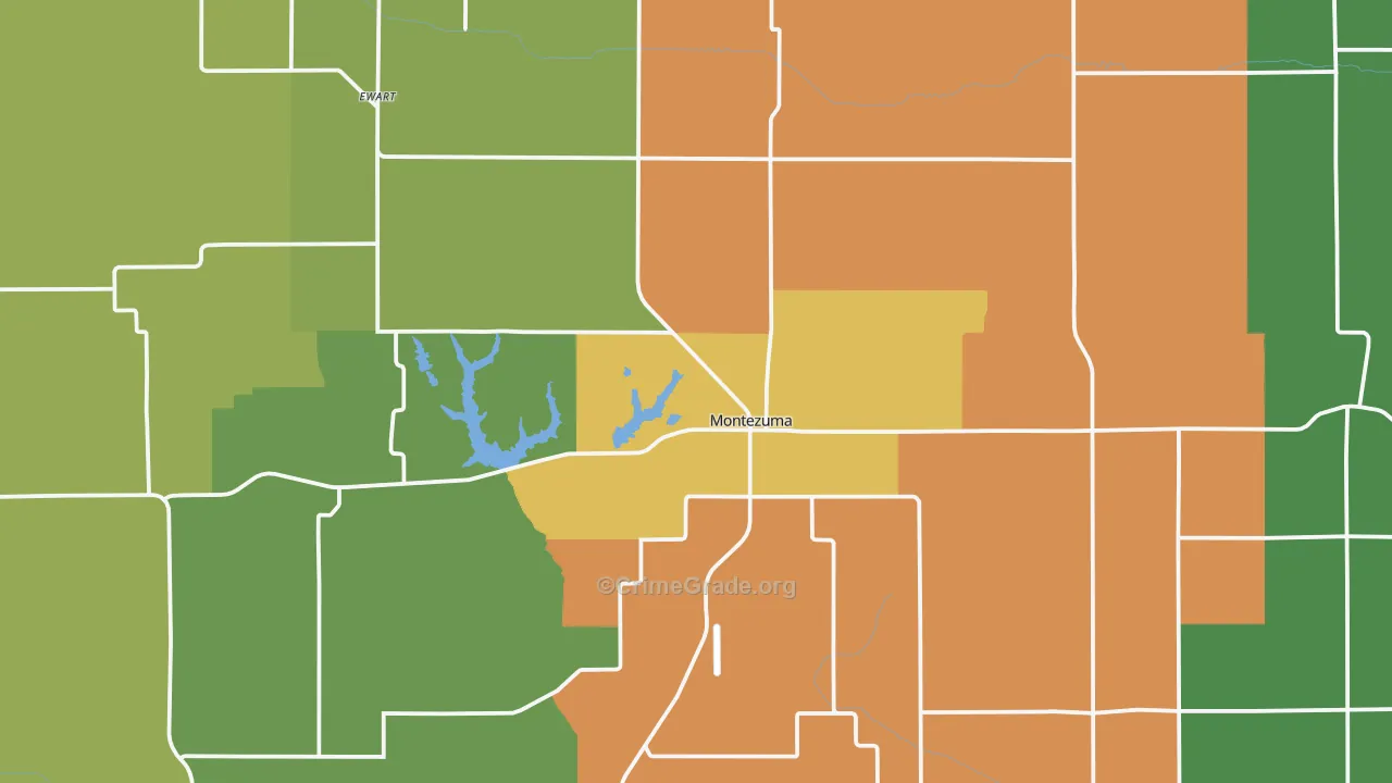 Montezuma, IA Map of Drug-Related Crime Rates
