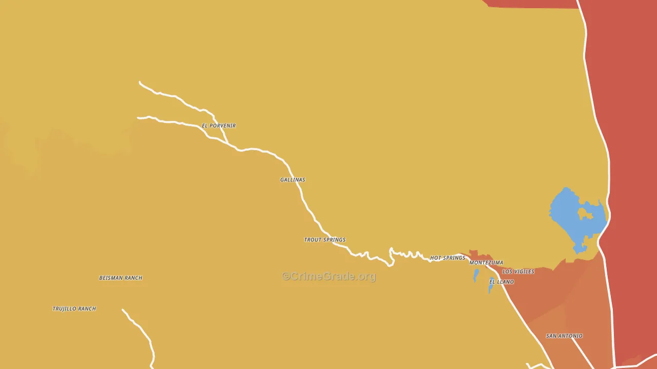 Montezuma, NM Map of Drug-Related Crime Rates