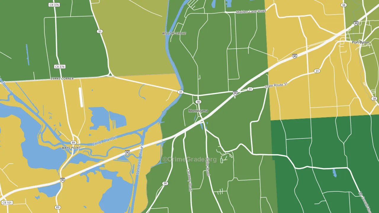 Montezuma, NY Map of Drug-Related Crime Rates