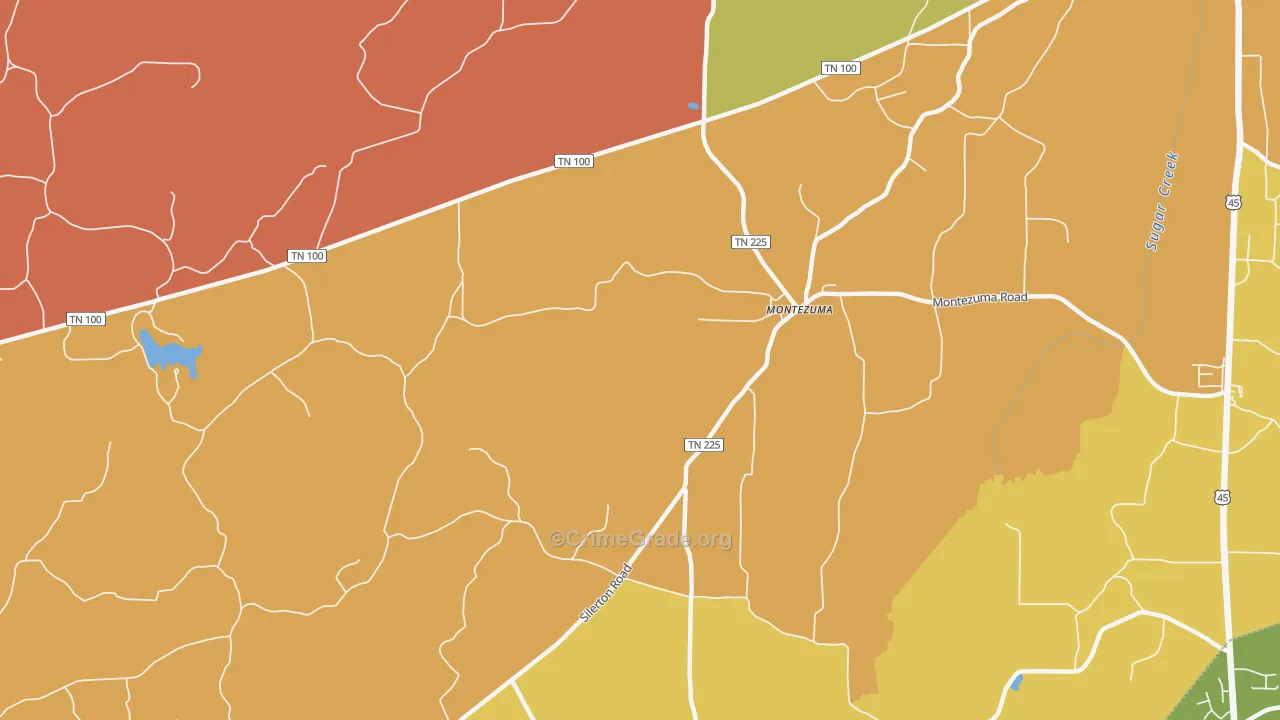Montezuma, TN Map of Drug-Related Crime Rates