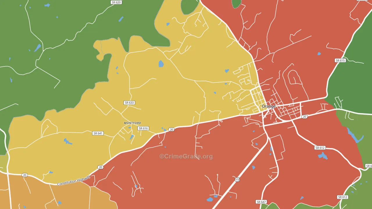 Montford, VA Map of Drug-Related Crime Rates