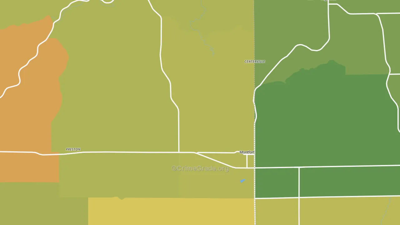Montfort, WI Map of Drug-Related Crime Rates