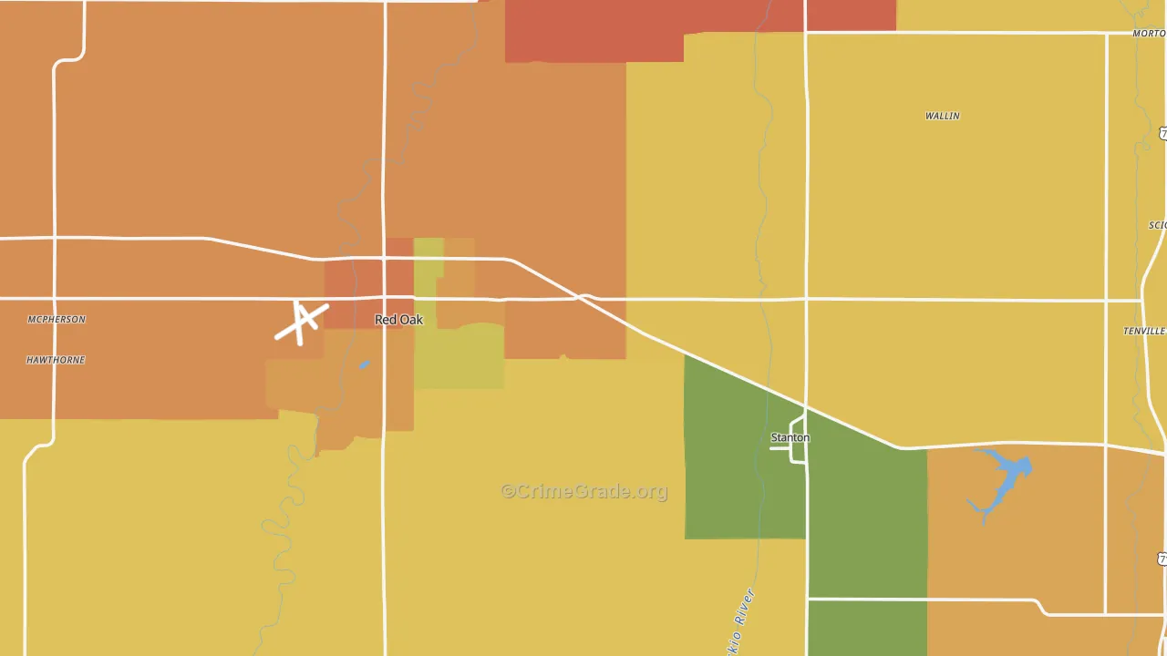 Montgomery County, IA Map of Drug-Related Crime Rates