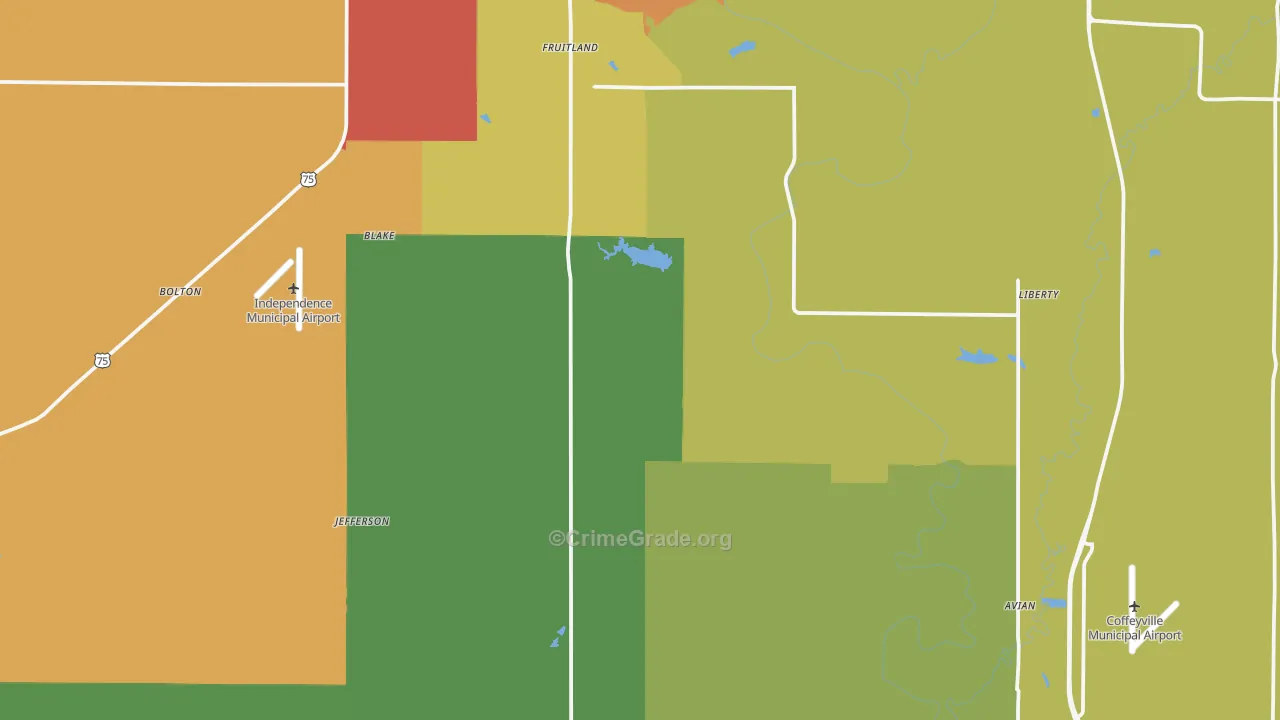 Montgomery County, KS Map of Drug-Related Crime Rates
