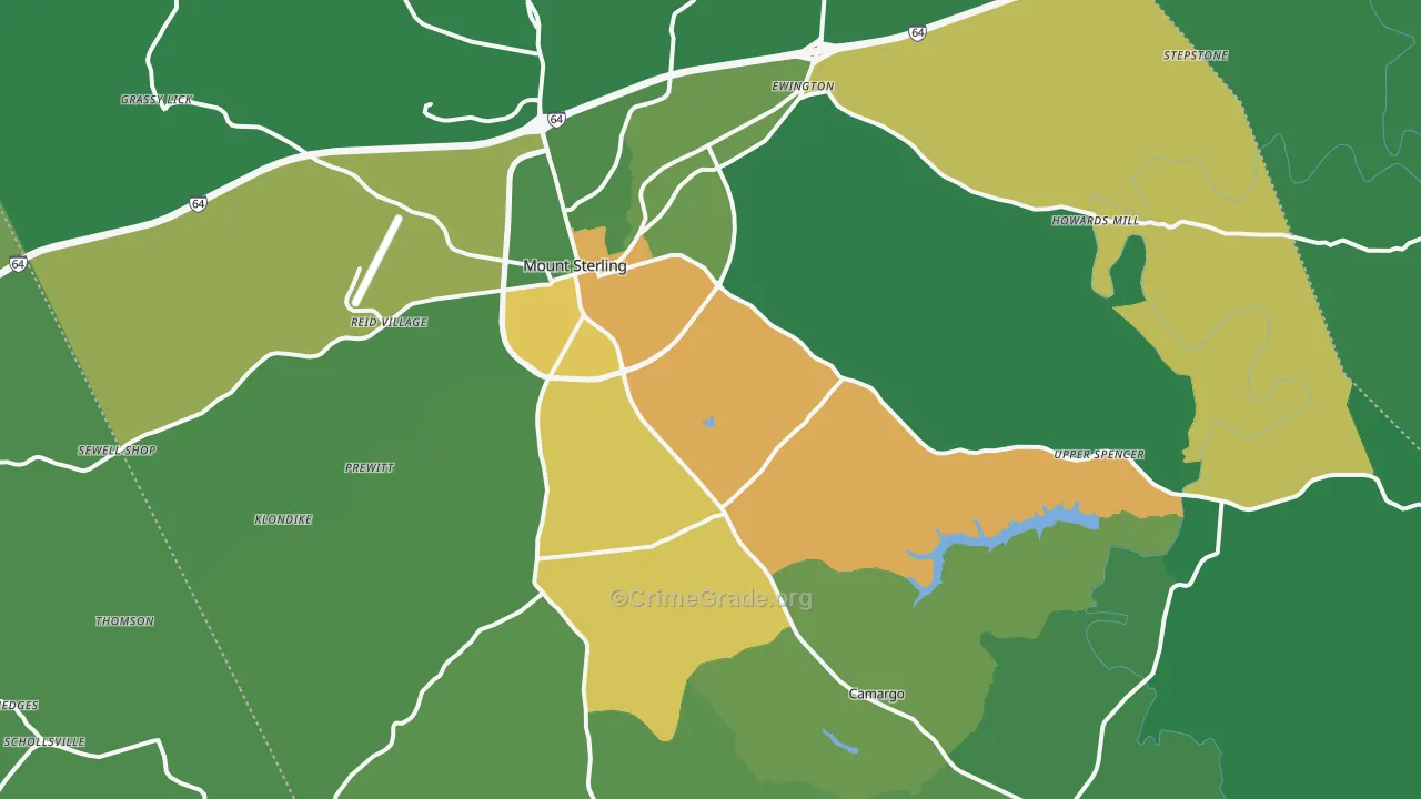 Montgomery County, KY Map of Drug-Related Crime Rates