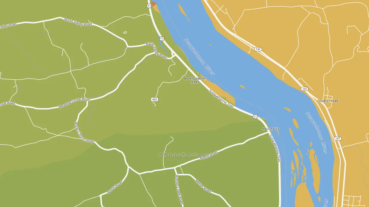 Montgomery Ferry, PA Map of Drug-Related Crime Rates