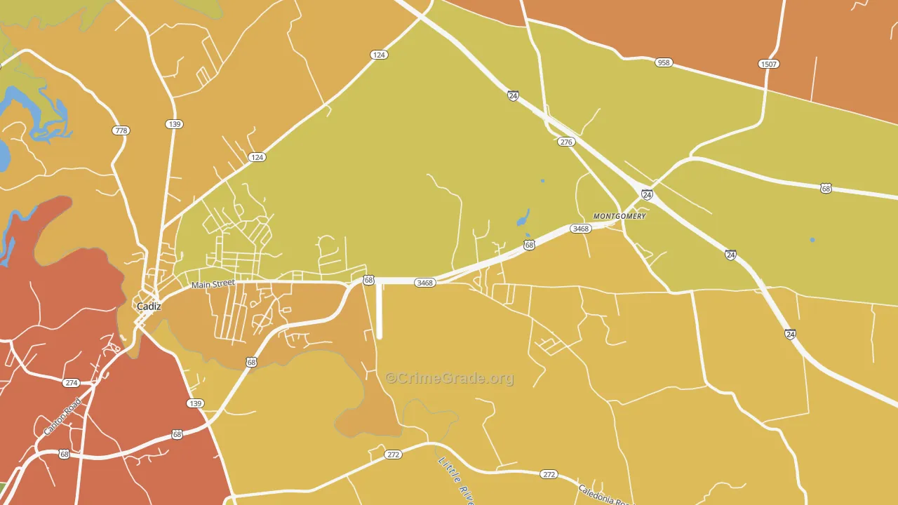 Montgomery, KY Map of Drug-Related Crime Rates