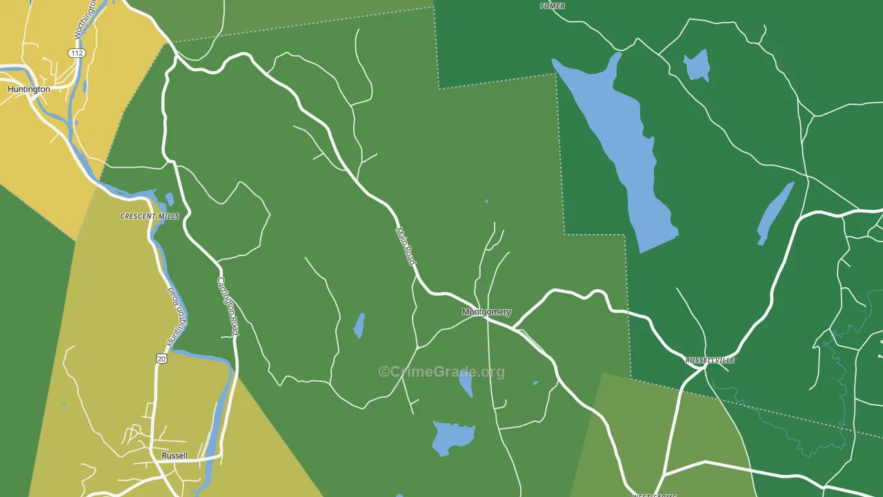 Montgomery, MA Map of Drug-Related Crime Rates