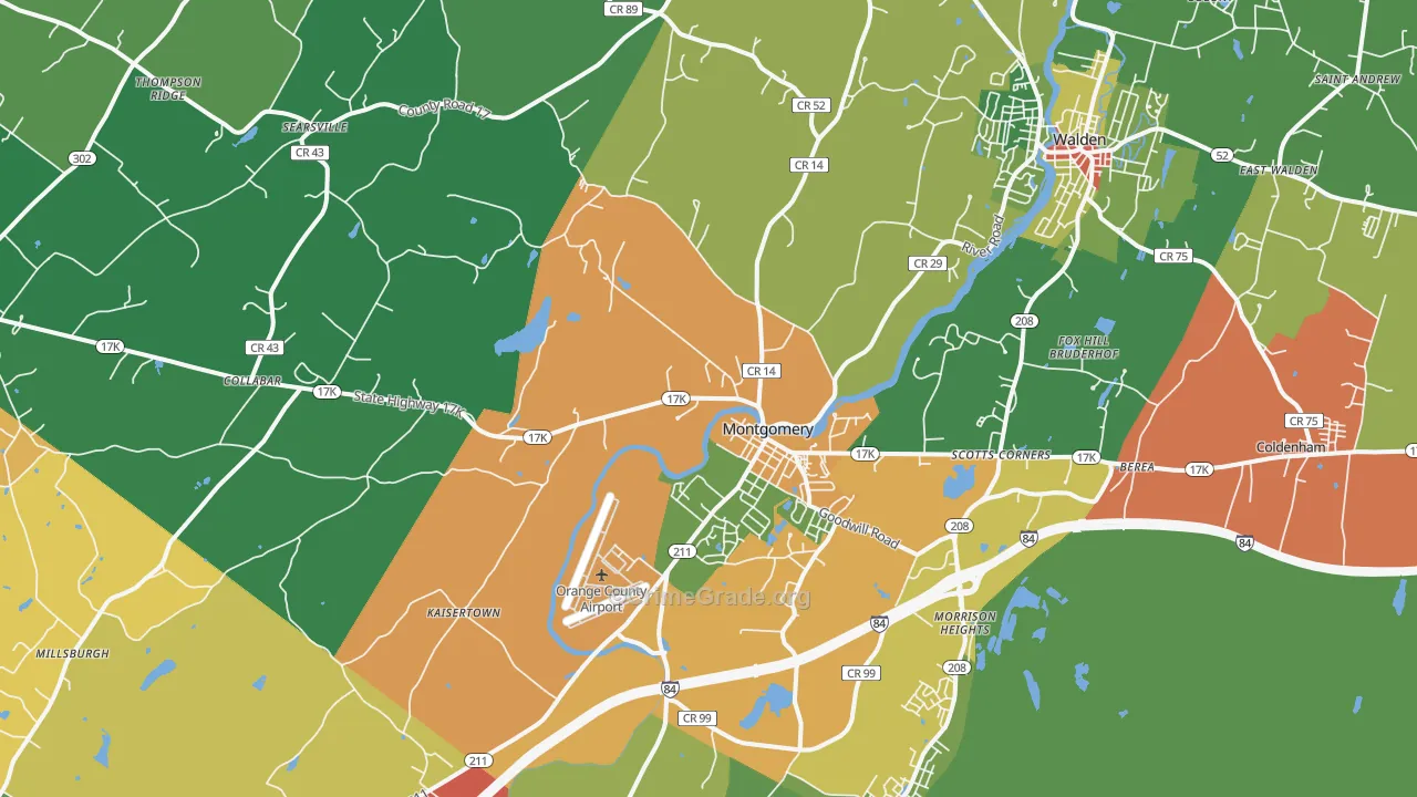 Montgomery, NY Map of Drug-Related Crime Rates
