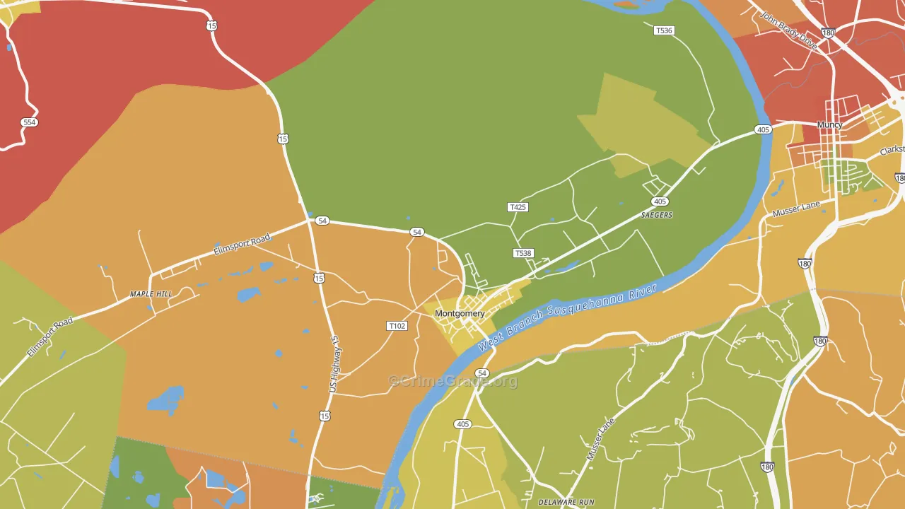 Montgomery, PA Map of Drug-Related Crime Rates