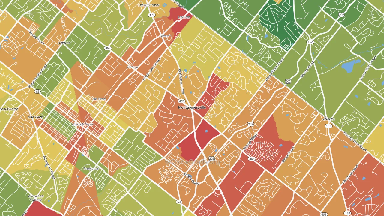 Montgomeryville, PA Map of Drug-Related Crime Rates