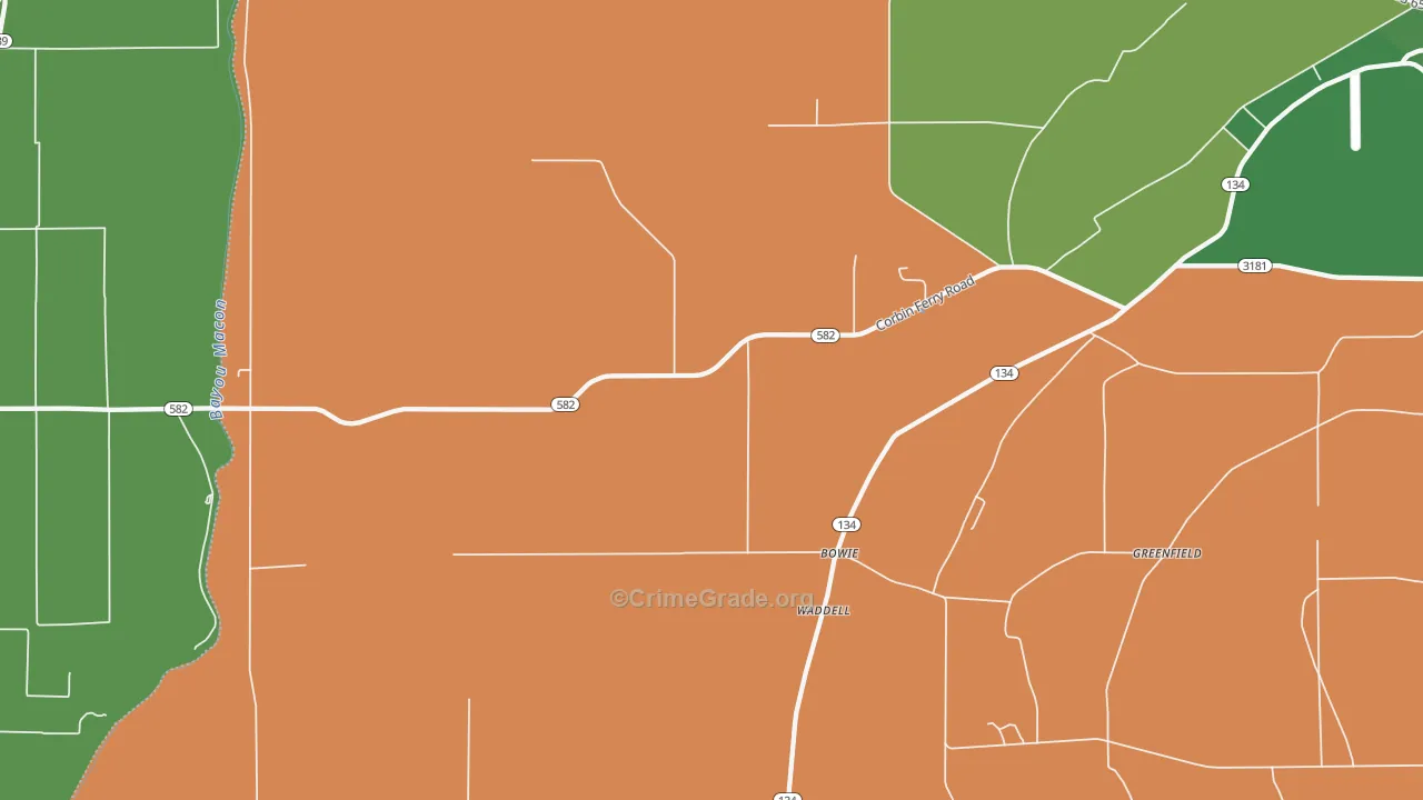 Monticello, LA Map of Drug-Related Crime Rates