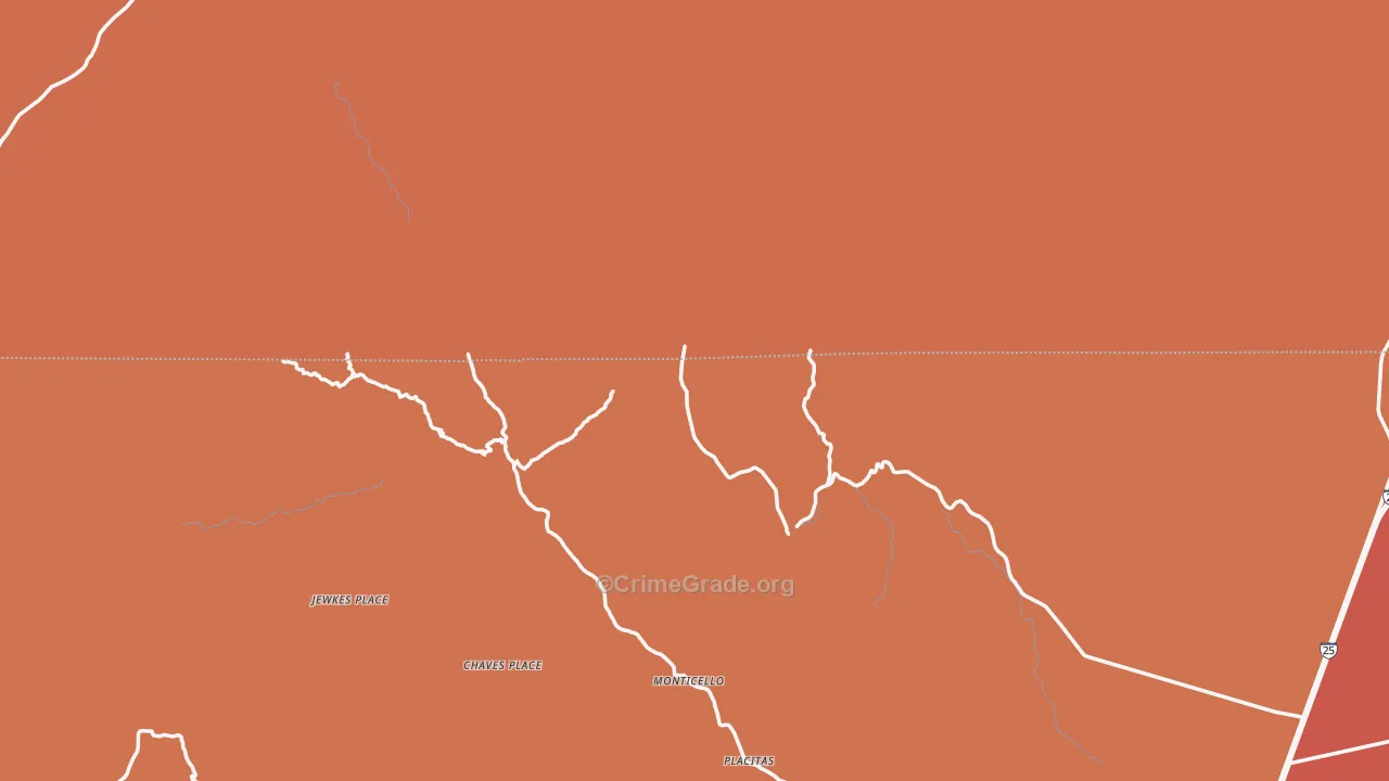 Monticello, NM Map of Drug-Related Crime Rates