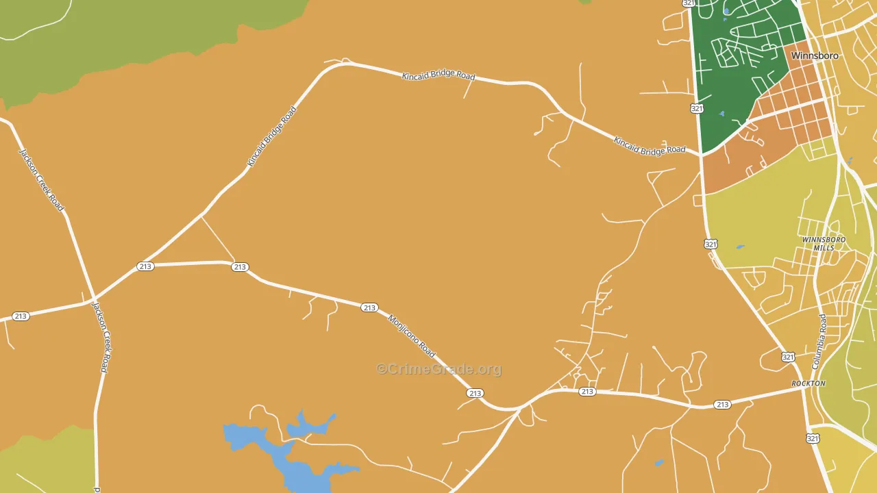 Monticello, SC Map of Drug-Related Crime Rates
