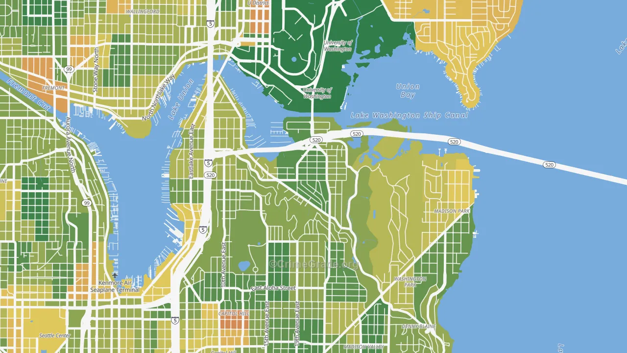 Montlake, Seattle, WA Map of Drug-Related Crime Rates